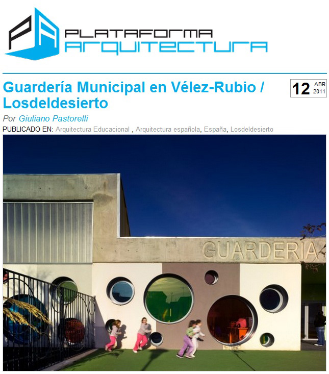 Guardería de Vélez-Rubio en PLATAFORMA ARQUITECTURA